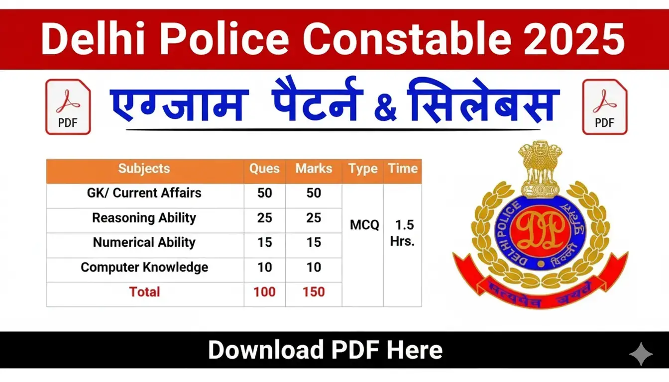 SSC Delhi Police Constable Syllabus & Exam Pattern 2025