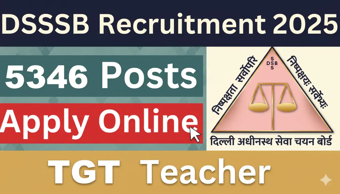 DSSSB TGT Teacher Recruitment 2025