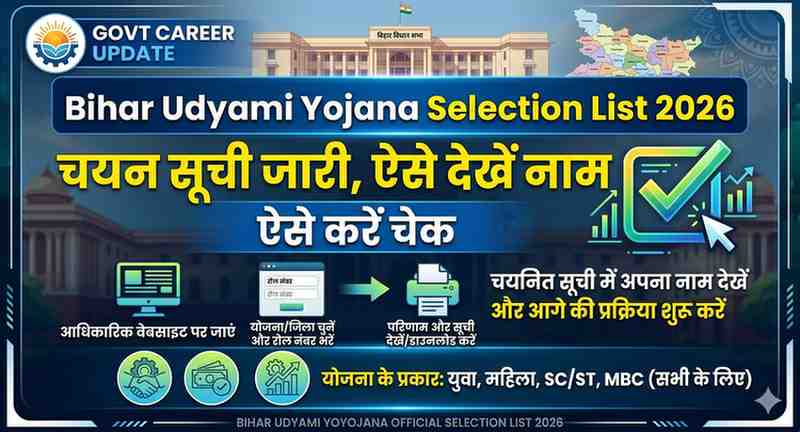 Bihar Udyami Yojana Selection List 2026